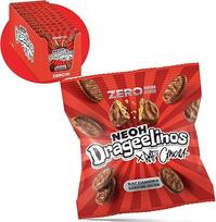 „NEOH Drageelinos“ šokoladiniai sausainiai, be pridėto cukraus ir palmių aliejaus, 1 g cukraus ir 100 kcal vienoje porcijoje, tinka keto dietai, mažai angliavandenių, daug ląstelienos, 12 x 60 g pakuotė