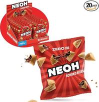 „NEOH“ šokoladiniai užkandžiai be pridėto cukraus, 100 kcal vienoje porcijoje, traškūs užkandžiai su kreminiu lazdyno riešutų ir kakavos įdaru, puikiai tinka valgyti keliaujant arba kaip javainių pakaitalas, tinka keto dietai, mažai angliavandenių, 20 x 2