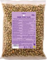 „nut&me“ edamame pupelės, 500 g, skrudintos ir šiek tiek pasūdyta, 44 g baltymų, skanus traškus užkandis, taip pat tinka kaip patiekalų garnyras, veganiškas