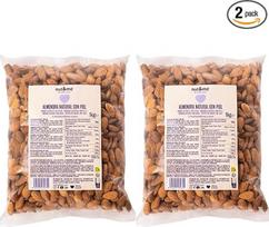 „nut&me“ migdolai, natūralūs ir nesūdyti, 1000 g, saldaus ir švelnaus skonio, be dirbtinių konservantų, puikiai tinka kaip užkandis tarp valgymų arba kepimui, pakuotė – 2 x 1 kg