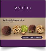 „Odilia Bio“ datulių ir šokolado saldainiai – veganiški datulių pralinės su kakava – be rafinuoto cukraus – saldinti datulėmis – be glitimo – rankų darbo, pagaminti Vokietijoje – užkandis arba dovana (9 vnt. pakuotė)