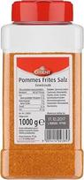 „Orient Pommes Frites“ druska, 1 kg – prieskonių ir druskos dozatorius bulvių traškučiams, didmeninė pakuotė viešojo maitinimo įstaigoms, didelė skardinė, užkandžių traškučių druska