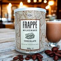 „Palma“ šokoladinio skonio frapė ir pieno kokteilis, be glitimo, be GMO, be palmių aliejaus ir kietųjų riebalų, puikiai tinka frapė, pieno kokteiliams ir smoothie, pagaminta Italijoje, 500 g (25 porcijos)