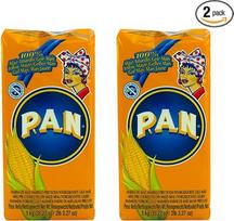 „Pamai Pai“ dvigubas rinkinys: 2 x 1 kg geltonųjų kukurūzų miltų „harina“ – iš anksto paruošti, oranžiniai
