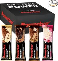 „Powerbar“ – „Protein Plus“ – įvairių skonių rinkinys su mažu cukraus kiekiu – 16 x 35 g – baltyminis batonėlis su ląsteliena, pakuotė gali skirtis.