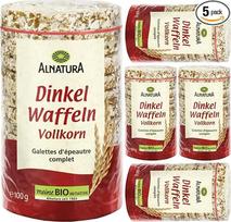 „Pufai Grocery“ asortimente – „Alnatura“ natūralūs speltos miltų vafliai iš neskaldytų grūdų, 100 g, 5 vnt.