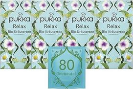 „Pukka Relax“, ekologiškos žolelių arbatos mišinys su ramunėmis, kardamonu ir pankoliu, 4 pakuotės po 20 arbatos maišelių