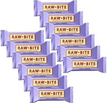 „Raw Bite Barrita“ ekologiški energetiniai batonėliai, 12 vnt. po 50 g, vanilės ir braškių skonio