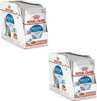 „Royal Canin Indoor Sterilised“ padaže | Dvigubas paketas | 2 x 12 x 85 g | Pilnavertis maistas suaugusiems namuose gyvenantiems katėms | Sterilizuotoms katėms | Užkandžiai padaže