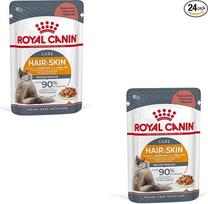 „Royal Canin“ „Hair & Skin Care“ su padažu, dvigubas rinkinys, 2 x 12 x 85 g, visavertis maistas suaugusiems katėms, smulkūs gabaliukai padaže, gali prisidėti prie sveikos kailio būklės