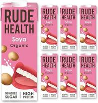 „Rude Health“ 6 vnt. po 1 litrą ekologiško sojų pieno pakaitalo, 100 % natūralus ekologiškas gėrimas, be laktozės, be pieno produktų ir be glitimo, nesaldintas, apdovanotas, sveikas ir veganiškas, 100 % perdirbama pakuotė