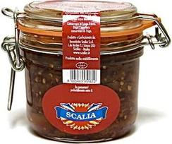 „Scalia“ ančiuvių filė su čili, marinuota aukščiausios kokybės pirmojo spaudimo alyvuogių aliejuje. Ančiuvių iš Italijos, Sicilijos, 240 g. „Filletti di alici“