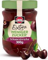 „Schwartau Extra“ su mažiau cukraus, juodųjų vyšnių, vaisių užtepėlė su sumažintu cukraus kiekiu, 300 g