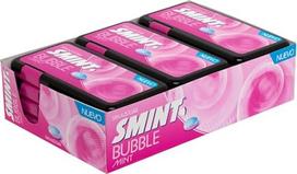 „Smint Flat Bubble Mint“ – saldainiai be cukraus – mėtų ir kramtomosios gumos skonio pastilės – 12 vnt. pakuotė su 21 g dėžutėmis – gaivios, saldžios ir be papildomų kalorijų