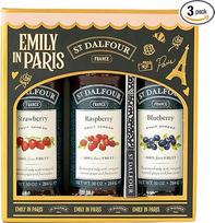 „St Dalfour“ „Emily in Paris“ vaisių uogienių dovanų rinkinys: braškių, aviečių, mėlynių, 3 x 284 g, be pridėto cukraus, 100 % vaisių