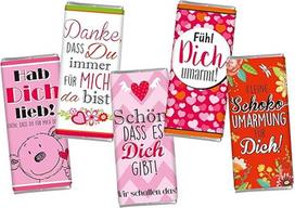„STEINBECK“ mini šokoladų rinkinys (5 vnt.) – „Feel Hugged“, „Thank You“, „Love“, „Chocolate Embrace“ – dovanų advento kalendoriaus užpildymui