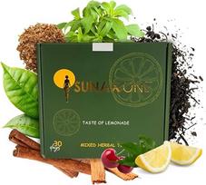 „Sunax One“ – aukščiausios kokybės žolelių arbata „Limonados skonis“ su žaliąja arbata, stevija ir L-karnitinu | Žolelių arbata „Citrinų pyragaitis“ – 60 maišelių (300 g, 30 dienų)