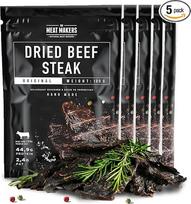 „The Meat Makers“ „Beef Jerky Original“ 500 g – baltymų turtinga jautienos kepsnė | Oro džiovinta jautienos kepsnė, klasikinio skonio, baltymų turtingas užkandis, tinkamas kelionėms, sportui ir biurui