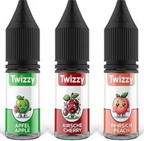 „Twizzy“ saldžių vaisių krepšelis: aromatų rinkinys, 3 vnt. po 10 ml – obuolių, vyšnių ir persikų koncentratas kepiniams, desertams ir gėrimams