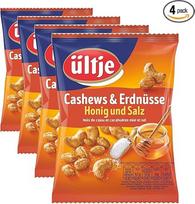 „ültje“ anakardžiai ir žemės riešutai, medus ir druska (1 x 200 g) (4 vnt. pakuotė)