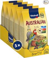 „Vitakraft“ maistas mažiesiems Afrikos papūgoms su svarbiais vitaminais ir maistinėmis medžiagomis, parduodamas didmeniniu paketu, be pridėto cukraus (5 x 750 g)