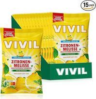 „VIVIL“ citrinžolė su 8 vitaminais, 15 maišelių, multivitamininiai saldainiai su citrinžolės skoniu, be cukraus ir veganiški, 15 x 120 g