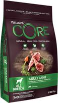 „Wellness Core“ sausas šunų maistas, be grūdų, su dideliu mėsos kiekiu, įvairių skonių.