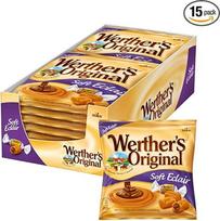 „Werther's Original“ minkšti eklerai, 15 vnt. po 180 g, minkšti, kreminiai karameliniai saldainiai su skaniu šokoladiniu kremu