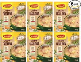„Winiary“ pupelių sriuba, 6 vnt. po 63 g – „Maggi“ pupelių sriubos milteliai – sriuba iš maišelio
