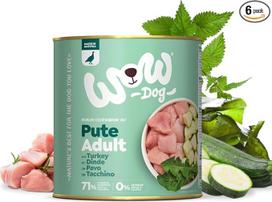„WOW Dog“ šlapias šunų maistas su kalakutiena, su vitaminais ir mineralais, be grūdų ir cukraus, 800 g, 6 vnt. pakuotė