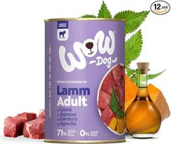 „WOW Dog“ šlapias šunų maistas su ėriena, su vitaminais ir mineralais, be grūdų ir cukraus, 400 g, 12 vnt. pakuotė