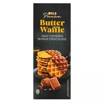 Sviestiniai vafliai su belgišku, pienišku šokoladu BILLA PREMIUM, 110 g