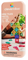 CLEVERCLIXX magnetinis konstruktorius Mini Tiles Pack Pastel, 28 det., CC-1027