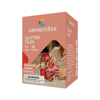 CLEVERCLIXX magnetinis konstruktorius Glitter Tiles Pack Transparent, 16 det., CC-1029