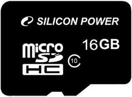Silicon Power atminties kortelės Micro SDHC 16GB Class 10+ adapteris