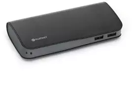 Odinės apdailos išorinė baterija PowerBank Platinet 15000mAh juoda 43674 su microUSB laidu