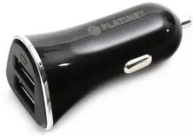 Kilimėlis Platinet automobilinis pakrovėjas + laidas 2xUSB 3400mA, juodas (43719)