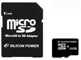 Silicon Power | 16GB | Micro SDHC | Flash atminties klasė 10 | SD adapter