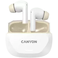 Ausinės CANYON HEXAGON 7 TWS ANC+ENC belaidžio įkrovimo balta smėlio spalvos