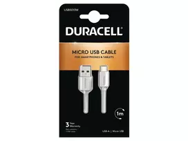 Duracell Sync/Charge kabelis 1 m baltas, USB A, Micro-USB A, 2.0