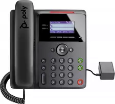 HP Poly Edge B30 IP telefonas su PoE, juodas, laidinis ragelis, stalas/siena, 4 linijos, LCD