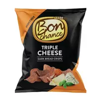 Juodos duonos traškučiais trijų sūrių skonio BON CHANCE, 240 g