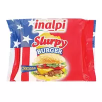 Lydytas sūris su čederiu INALPI Slurpy Burger riek., 40% rieb. 175g