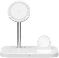 Tech Protect Techniškai apsaugotas belaidis įkroviklis QI15W A22 3in1 Magnetic MagSafe, baltas