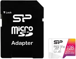 Silicon Power atminties kortelė Micro SDXC 128GB Elite + adapteris