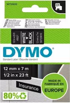 Dymo label spausdintuvas tape D1 12mmx7m, baltas/juodas