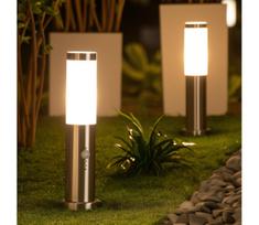 Brilagi - Lauko šviestuvas su judesio jutikliu NOVA 1xE27/15W/230V 40 cm IP44 matinis chromas