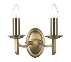 Där Lighting AMB0975 - Sieninis šviestuvas AMBASSADOR 2xE14/40W/230V, žalvarinis