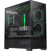 Gamemax Korpus VISTA 2MB, 2 x 3.5", 2 x 2.5", 5 plėtimosi lizdai, M-ATX, juodas