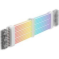 Gamemax maitinimo kabelio prailginimas VGA 3x8PIN-W, 30 cm, 7 A, 3 x 8 pin jungtis, RGB LED apšvietimas